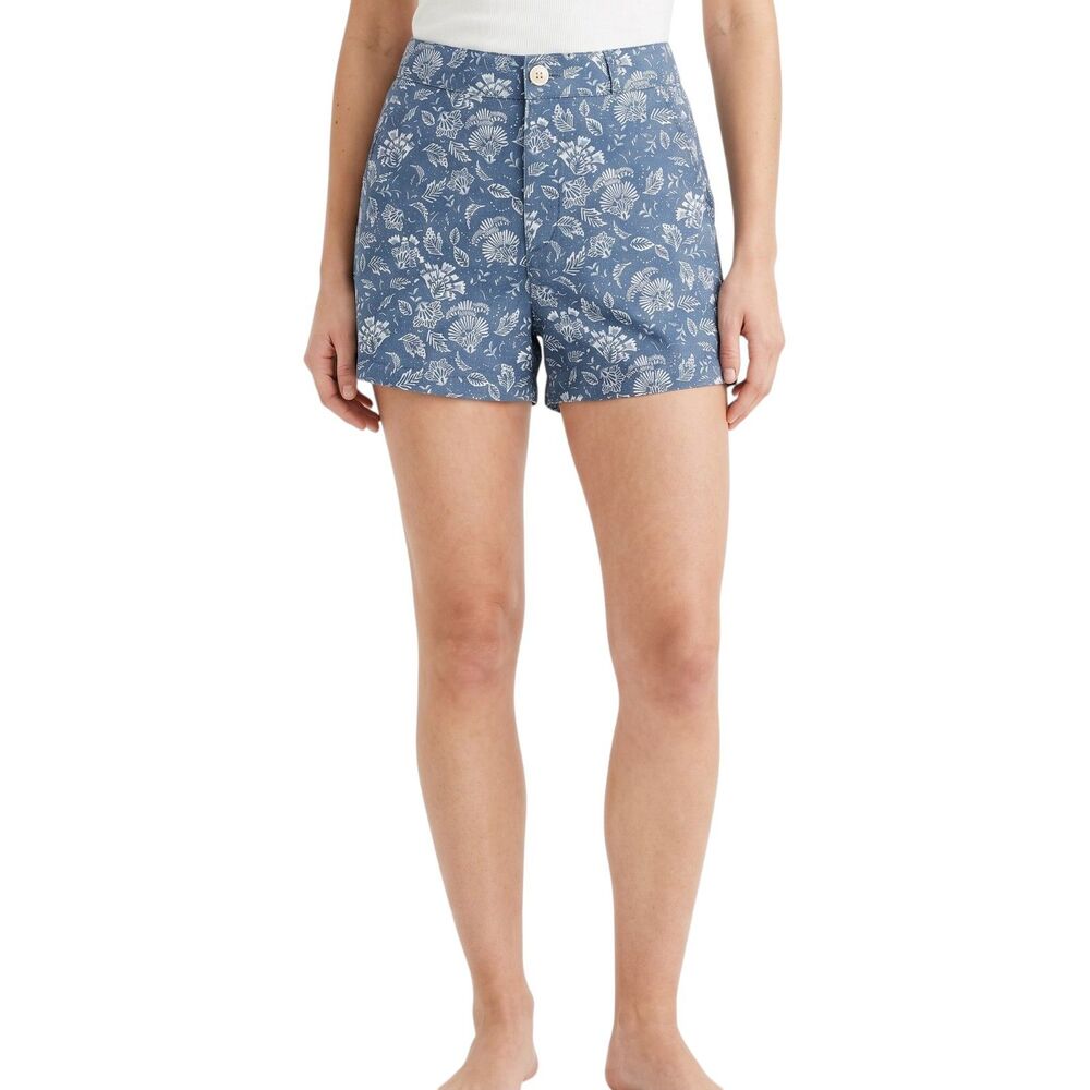 High-Rise Stretchy Girlfriend Shorts - Floral Cotton Modal
